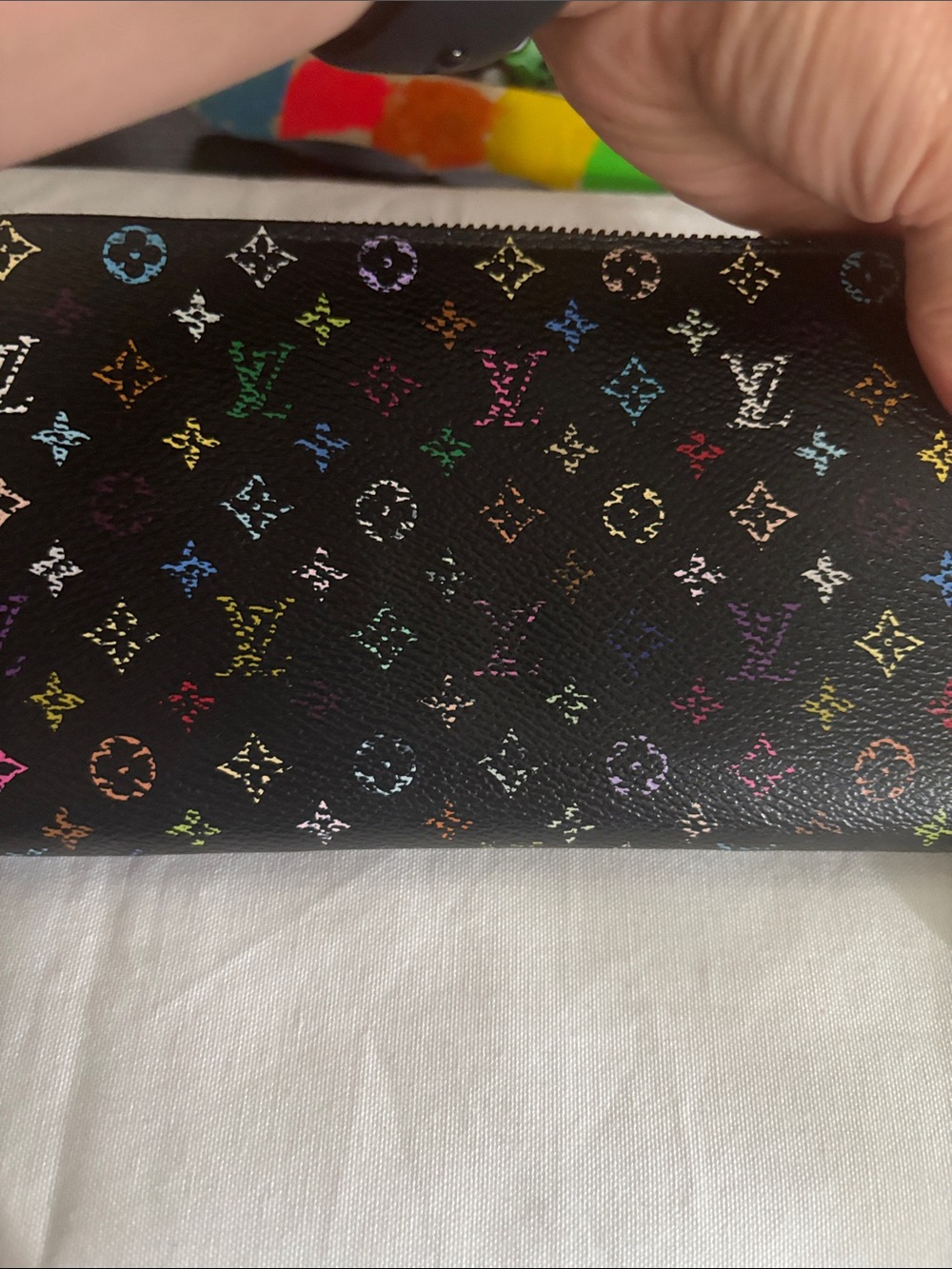 Louis Vuitton Black Murikami  Monogram Zip Wallet - Picture 6 of 17